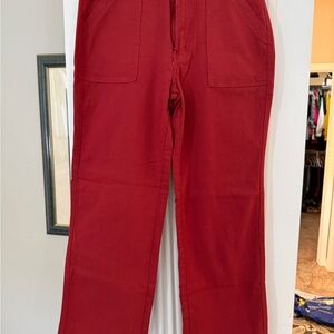 Red High-Waisted Pants